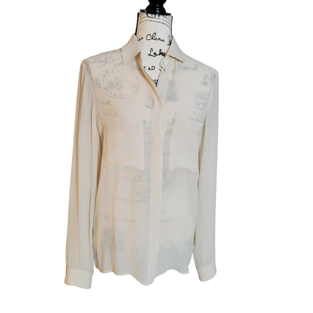 Stella McCartney 100% Silk Sheer Button Down Shirt - Size 40